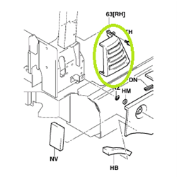 Rear Louvre (RH)