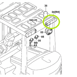 Tail Light Assembly RH - 48VDC  (Brake,Reverse, Indicator)