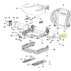 Adjuster Lever - Wingback Seat Genuine