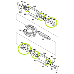 Rear Axle Cylinder Seal Kit - 8FBE