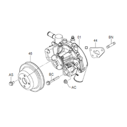 Water Pump Assembly (4Y) Genuine (Single Outlet)  (CHECK WITH VELOX FOR SERIAL NUMBER)