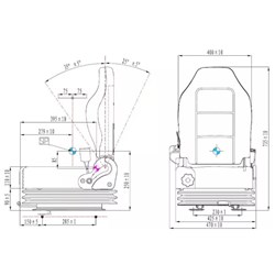 Suspension Seat - Narrow  c/w Seat Belt & Adjustable Back Rest