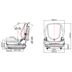 Suspension Seat c/w seat belt & switch | seat switch | 45Kg - 160Kg