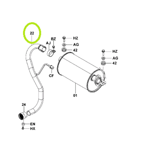 Tail Pipe Assembly (4Y) (CHECK WITH VELOX FOR SERIAL NUMBER)