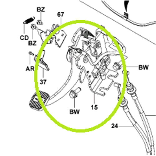 Emergency Brake Pedal Assembly - Genuine