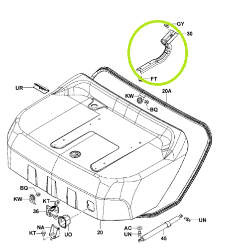 Bonnet Hinge - LH