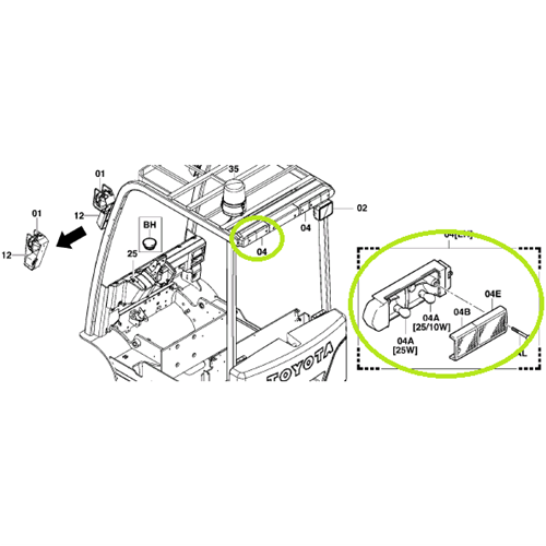 Tail Light Assembly LH - 48VDC (Brake & Indicator)