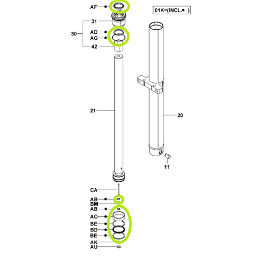 Lift Cylinder Kit - Centre