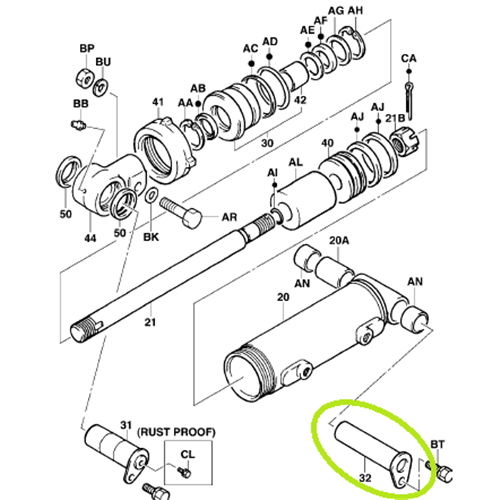 Tilt Cylinder Pin - Rear