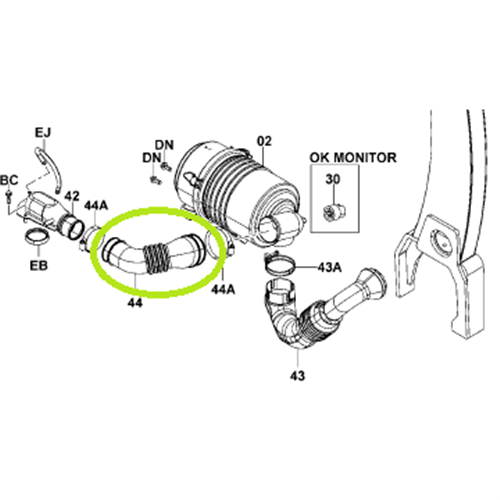 Air Cleaner Outlet Hose - 4Y