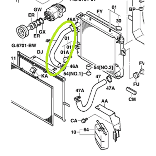 Radiator Hose - Upper (1FZ)