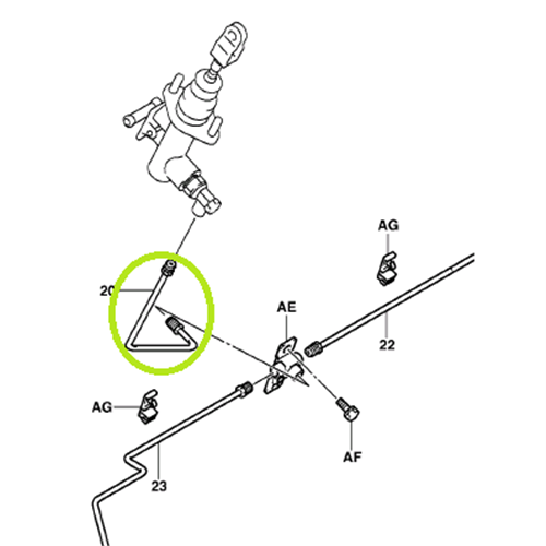 Brake Pipe RH (Master Cylinder) 7 Series | Suits # 7026