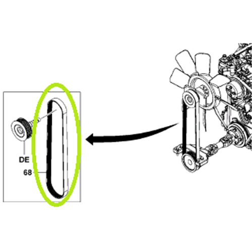 Fan Drive Belt - 1FZ,1FS (CHECK WITH VELOX FOR SERIAL NUMBER)
