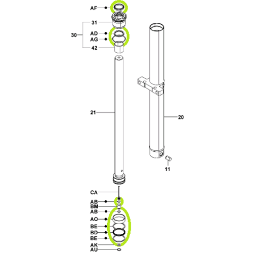 Lift Cylinder Kit - Centre
