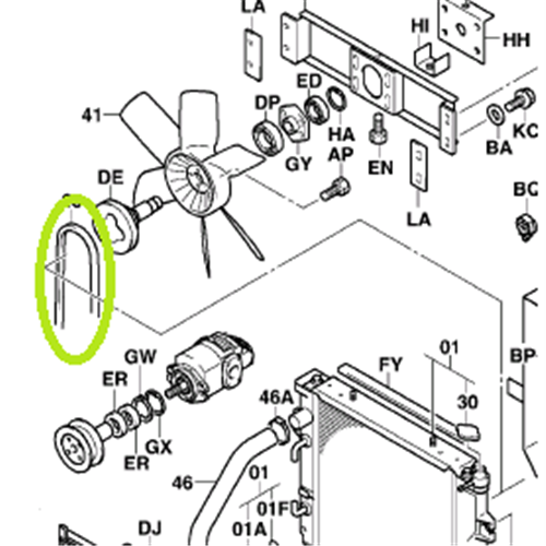 Fan Drive Belt (1FZ) (CHECK WITH VELOX FOR SERIAL NUMBER)