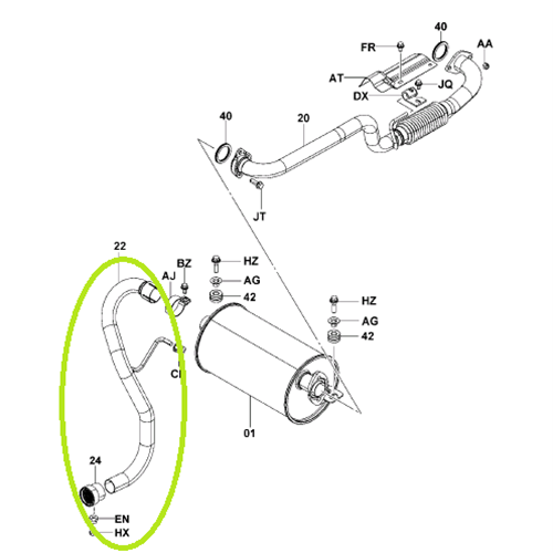 Tail Pipe Assembly (4Y) (CHECK WITH VELOX FOR SERIAL NUMBER)