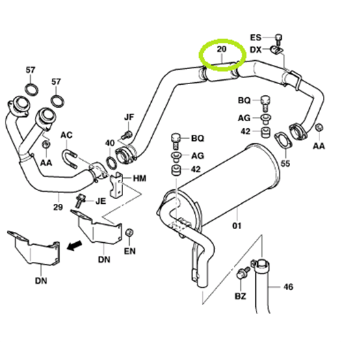 Exhaust Pipe (1FZ)