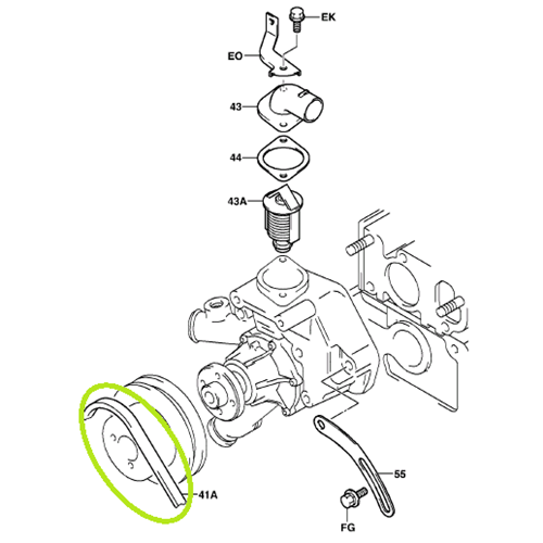 Fan Belt (14Z)  (CHECK WITH VELOX FOR SERIAL NUMBER)