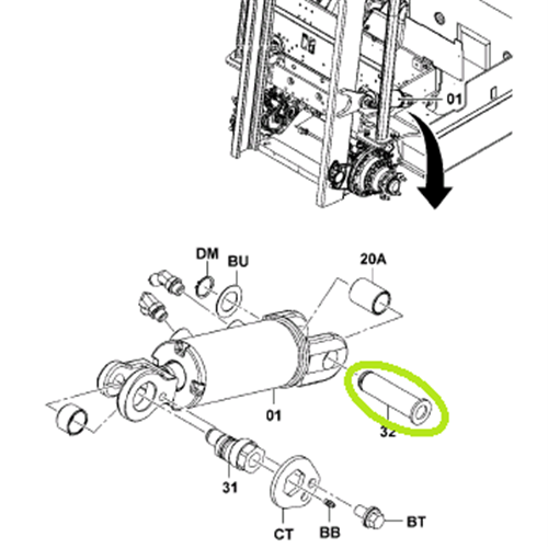 Tilt Cylinder Pin - Rear
