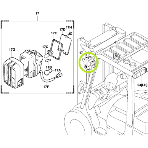 Worklight Assembly RH | Single Plug - Genuine