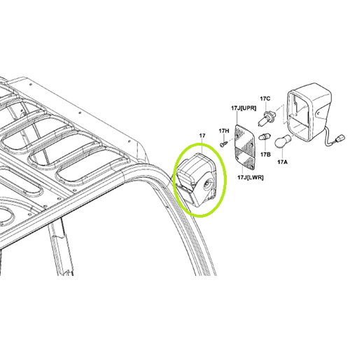 Worklight Indicator Assembly LH - 12VDC