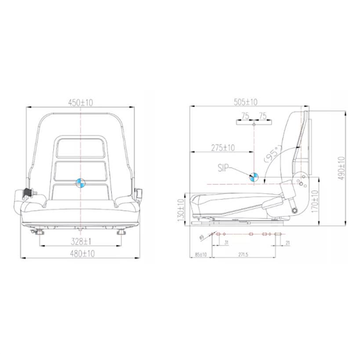 Seat - Foldable Backrest