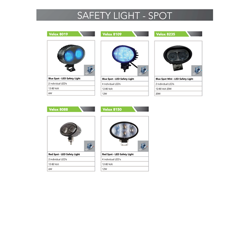 Blue Spot Mini LED Safety Light (10-80 Volt - 20W-1300 Lumens) 95mm H X 60mm W