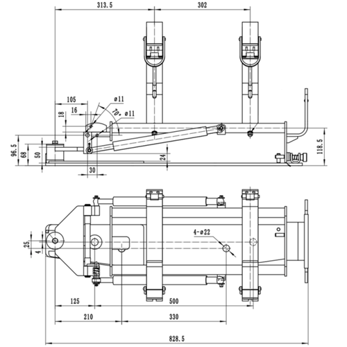 Gas Bottle Swing Down Assembly
